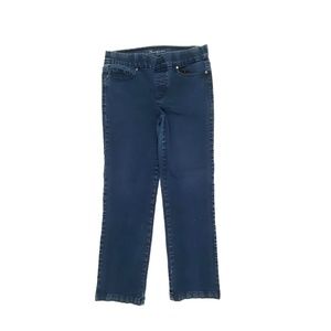 Gloria Vanderbilt Pull On Avery Straight Women's size 14 Dark Blue denim jeans